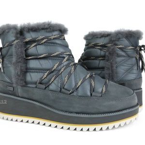 UGG CADEN BOOTS CHARCOAL NYLON/SUEDE SIZE 6